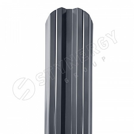 Штакетник М-образный фигурный Stynergy (ПЭД-01-7024/7024 - Графитовый серый-0,45)